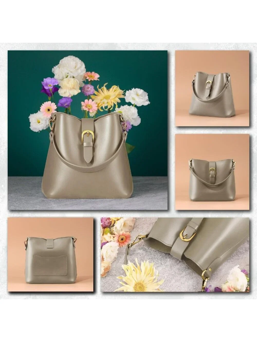 Vegan Leather Hobo Bag for Women - Retro Casual Purse, Classic Vintage Shoulder